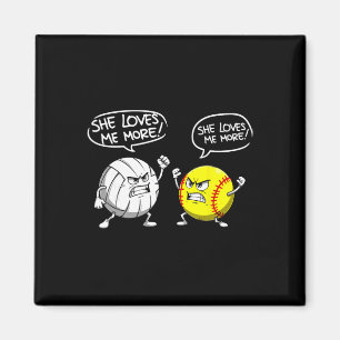 Funny Softll And Volleyll Girl Player Joke Tee  Magnet