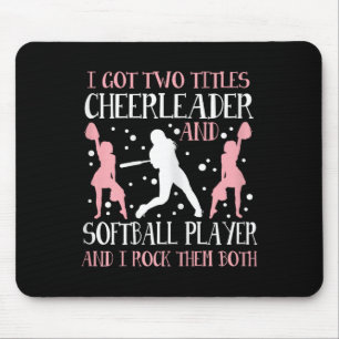 Funny Softll Cheer Lover Graphic Women Girls Cheer Mouse Pad