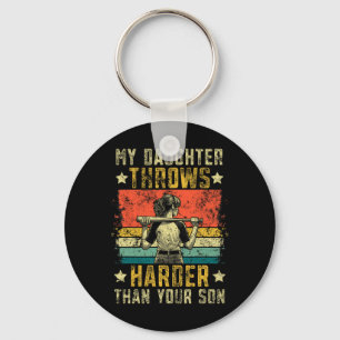 Funny Softll Dad My Daughter Throws Harder Softll Key Ring