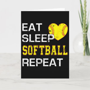 Funny Softll Eat Sleep Softll Repeat For Girls Sof Card