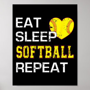 Funny Softll Eat Sleep Softll Repeat For Girls Sof Poster