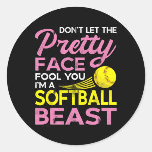 Funny Softll Girl With Pretty Face Classic Round Sticker