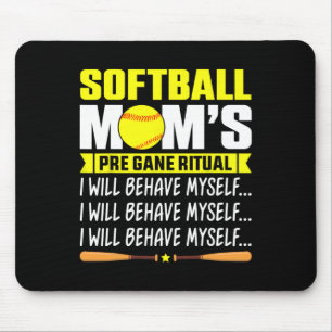 Funny Softll Mom Shirt Softll Mom's Pre Game Ritua Mouse Pad