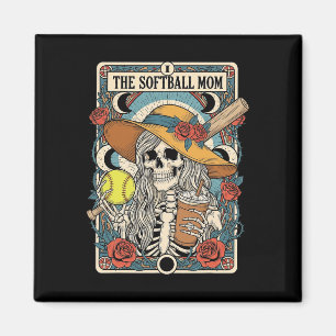 Funny Softll Mom Skeleton Tarot Card Mama Game Day Magnet