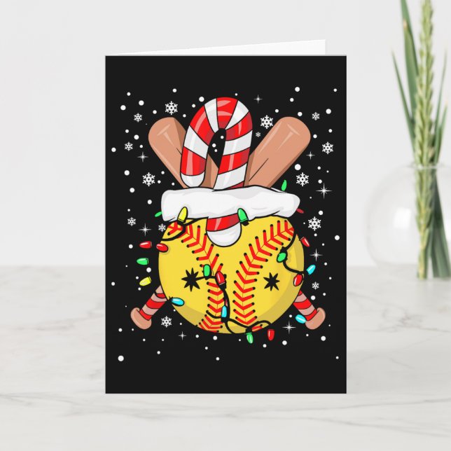 Funny Softll Player Xmas Lights Softll Christmas  Card (Front)