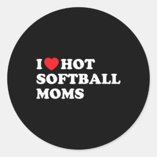 Funny Softll Shirt I Love Hot Softll Moms Classic Round Sticker