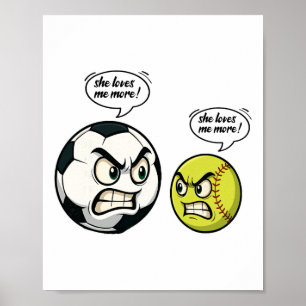 Funny Softll Soccer Girl Women Daughter She Love M Poster