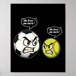Funny Softll Soccer Girl Women Daughter She Love M Poster