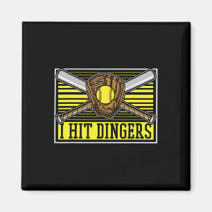 Funny Softll Tter Catcher Pitcher - I Hit Dingers  Magnet