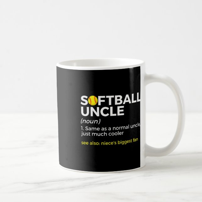 Funny Softll Uncle Definition Niece's Biggest Fan  Coffee Mug (Right)