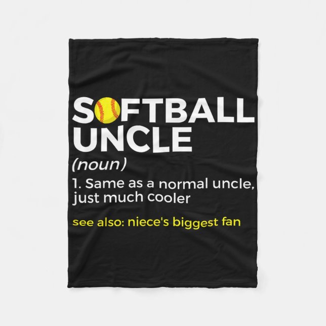 Funny Softll Uncle Definition Niece's Biggest Fan  Fleece Blanket (Front)