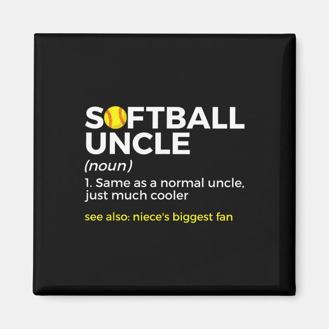 Funny Softll Uncle Definition Niece's Biggest Fan  Magnet (Front)