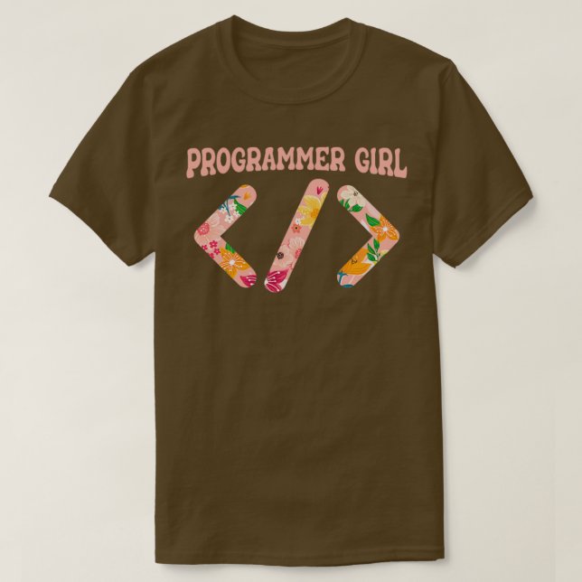Funny Software Computer Programmer Programmer Girl T-Shirt (Design Front)