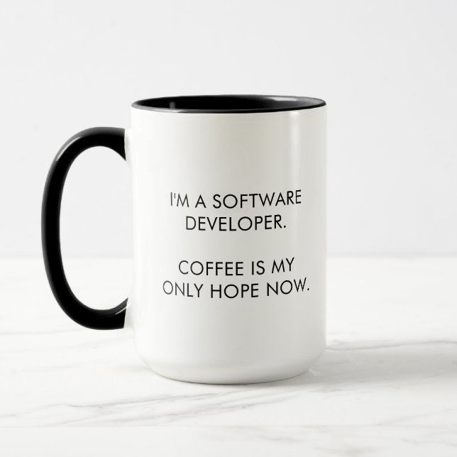 Funny Software Developer Coffee Mug (Left)