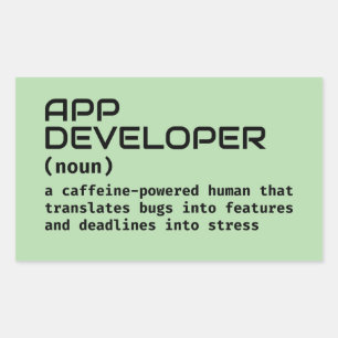 Funny Software Developer Meaning Rectangular Sticker