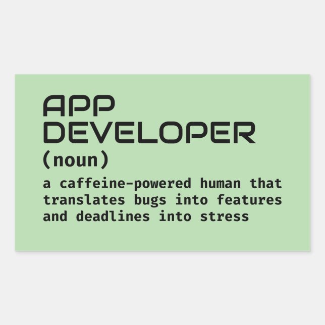 Funny Software Developer Meaning Rectangular Sticker (Front)