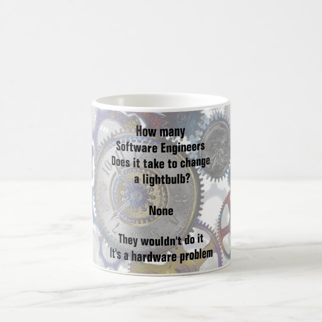 Funny Software ENGINEER Joke Change a Lightbulb Coffee Mug (Center)