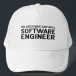 Funny Software Engineer Trucker Hat<br><div class="desc">Feel Safe at Night Sleep with a Software Engineer t-shirts and gifts</div>