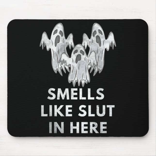 Funny Soky Halloween Offensive Adult Humour Ghost  Mouse Pad (Front)