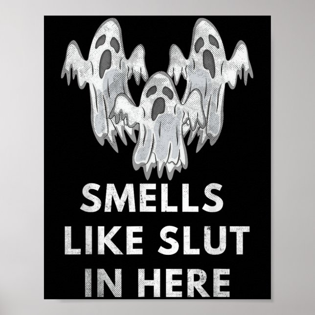 Funny Soky Halloween Offensive Adult Humour Ghost  Poster (Front)