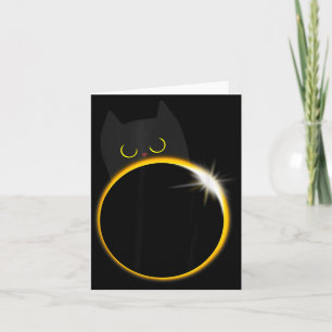 Funny Solar Eclipse Black Cat Lover Card