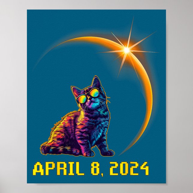 Funny Solar Eclipse Cat Solar Eclipse Poster (Front)