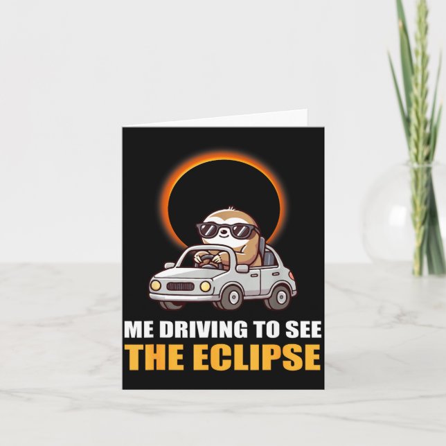 Funny Solar Eclipse Sloth Total Solar Card (Front)