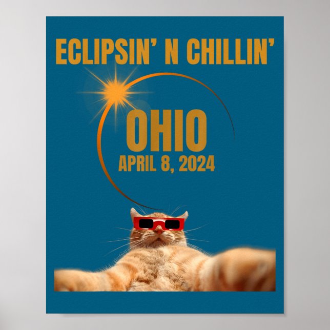 Funny Solar Eclipse Total April Ohio Poster (Front)