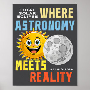 Funny Solar Eclipse Where Astronomy Meets Poster