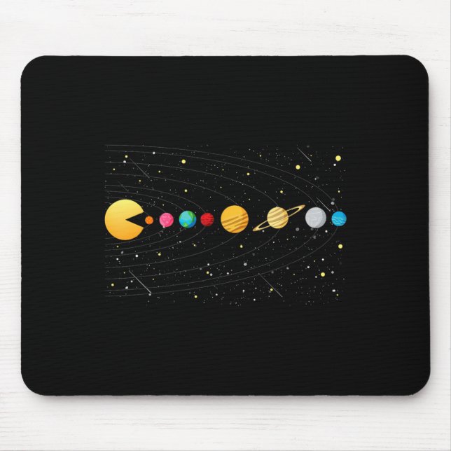 Funny Solar System - Astronauts Space Video Games Mouse Pad (Front)