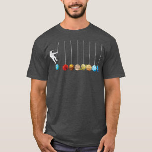 Funny Solar System Graphic Astronaut Spaceman Plan T-Shirt