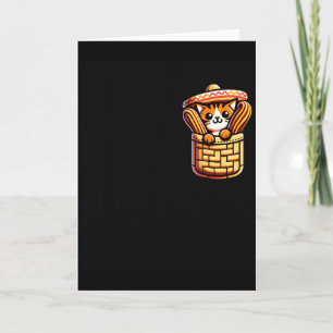 Funny Sombrero Cat Churros Pocket Cinco De Mayo Ki Card