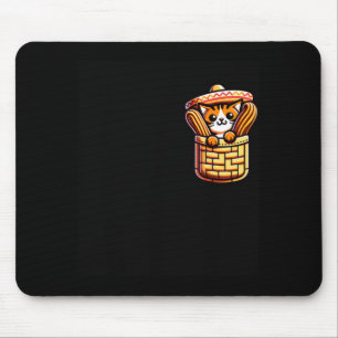 Funny Sombrero Cat Churros Pocket Cinco De Mayo Ki Mouse Pad