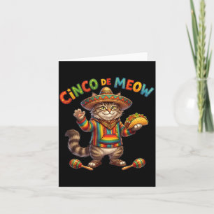Funny Sombrero Cinco De Meow Kitten Fiesta Cute Card