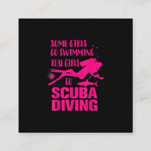 Funny Some Girls Go Swimming Real Girls Design Square Business Card