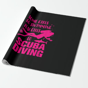 Funny Some Girls Go Swimming Real Girls Design Wrapping Paper