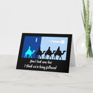 Funny Someone's Following The Wise Men Christmas Holiday Card
