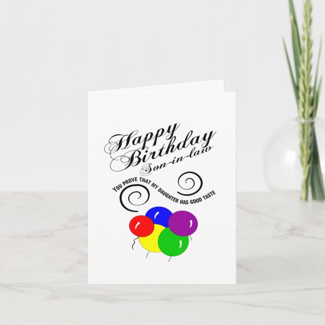 funny Son in law birthday Card (Front)