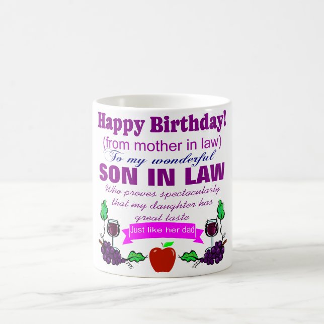 funny son in law birthday coffee mug (Center)