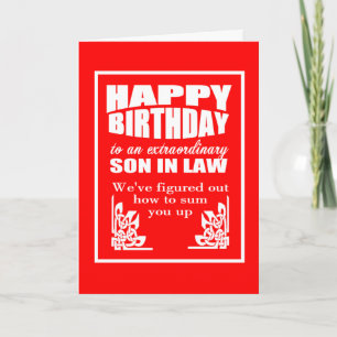 funny son in law happy birthday wish card