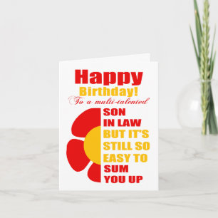 funny Son in law happy birthday wish Card