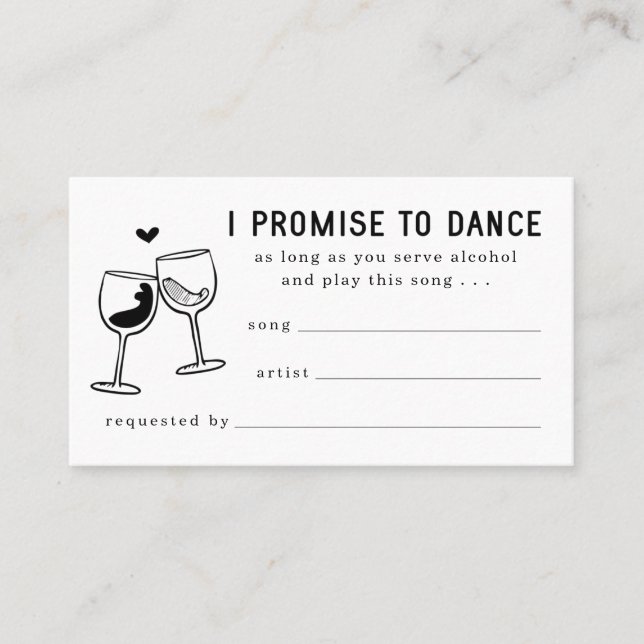 Funny Song Request Card Invitation Enclosure (Front)