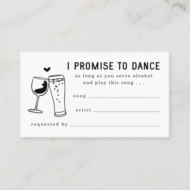 Funny Song Request Card Invitation Enclosure (Front)