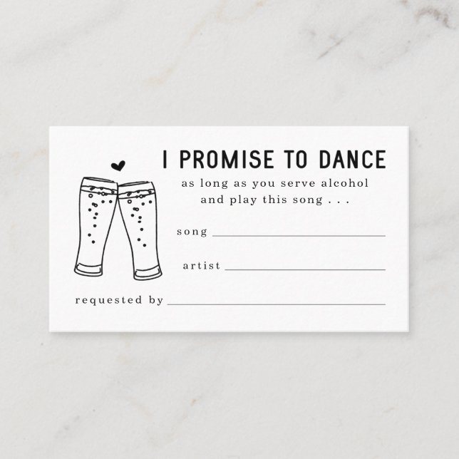 Funny Song Request Card Invitation Enclosure (Front)