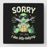 Funny Sorry I’m Late Turtle with Retro Aesthetic