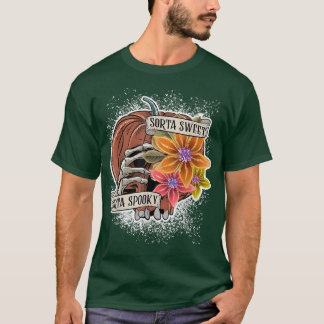 Funny Sorta Sweet Sorta Spooky Flower Pumpkin Hall T-Shirt
