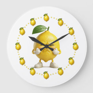 Funny Sour Lemon Wall Clock | Cute Angry Lemon Kit