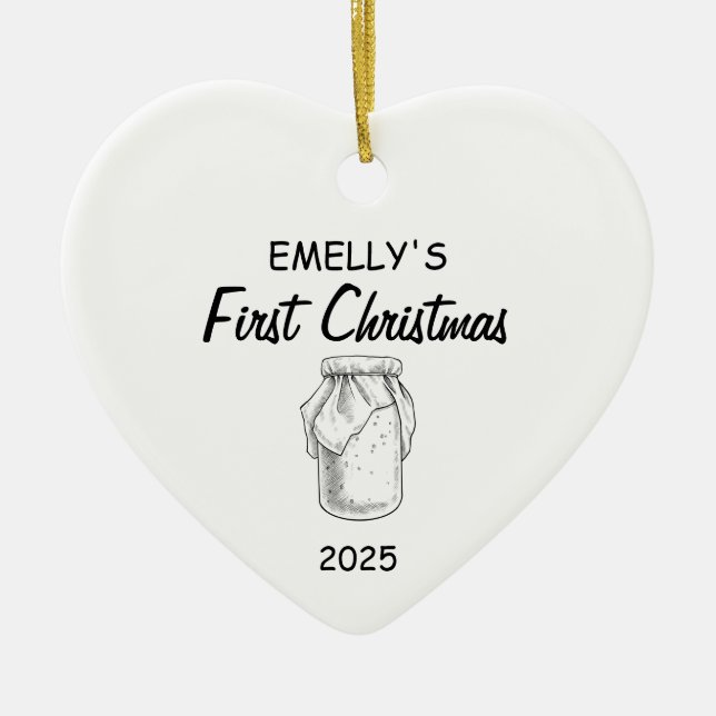 Funny Sourdough Name Christmas, Sourdough  Ceramic Ornament (Front)