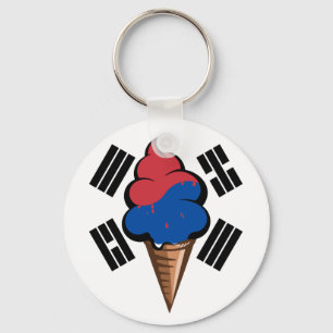 Funny South Korea ice cream flag Key Ring