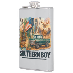 Funny Southern Boy Hip Flask